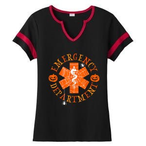 Emergency Department Halloween Emergency Room Nursing Nurse Ladies Halftime Notch Neck Tee