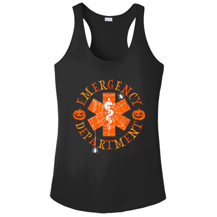 Emergency Department Halloween Emergency Room Nursing Nurse Ladies PosiCharge Competitor Racerback Tank