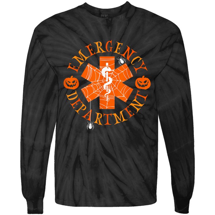 Emergency Department Halloween Emergency Room Nursing Nurse Tie-Dye Long Sleeve Shirt