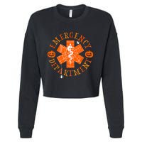 Emergency Department Halloween Emergency Room Nursing Nurse Cropped Pullover Crew