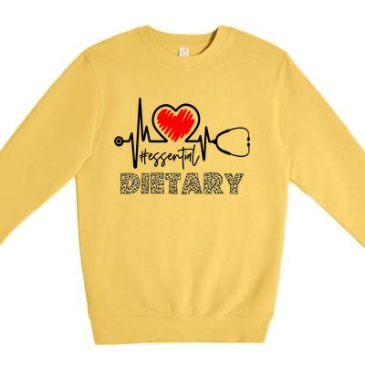 Essential Dietary Heartbeat Dietary Nurse Gift Premium Crewneck Sweatshirt