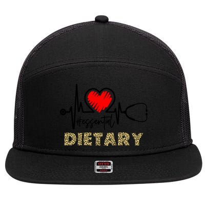 Essential Dietary Heartbeat Dietary Nurse Gift 7 Panel Mesh Trucker Snapback Hat