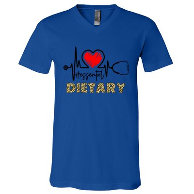 Essential Dietary Heartbeat Dietary Nurse Gift V-Neck T-Shirt