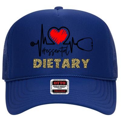 Essential Dietary Heartbeat Dietary Nurse Gift High Crown Mesh Back Trucker Hat