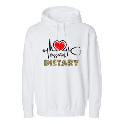 Essential Dietary Heartbeat Dietary Nurse Gift Garment-Dyed Fleece Hoodie