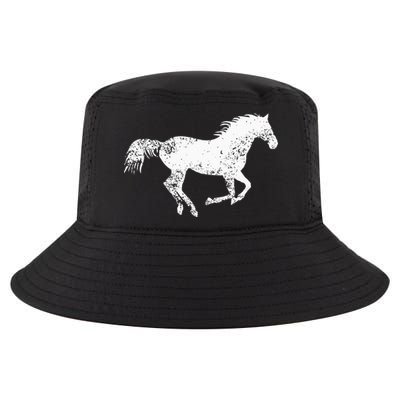Equestrian Distressed Horse Print Vintage Horse Cool Comfort Performance Bucket Hat