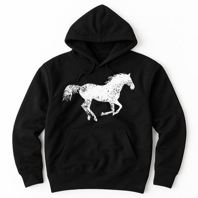 Equestrian Distressed Horse Print Vintage Horse Hoodie