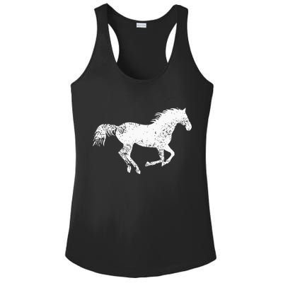Equestrian Distressed Horse Print Vintage Horse Ladies PosiCharge Competitor Racerback Tank