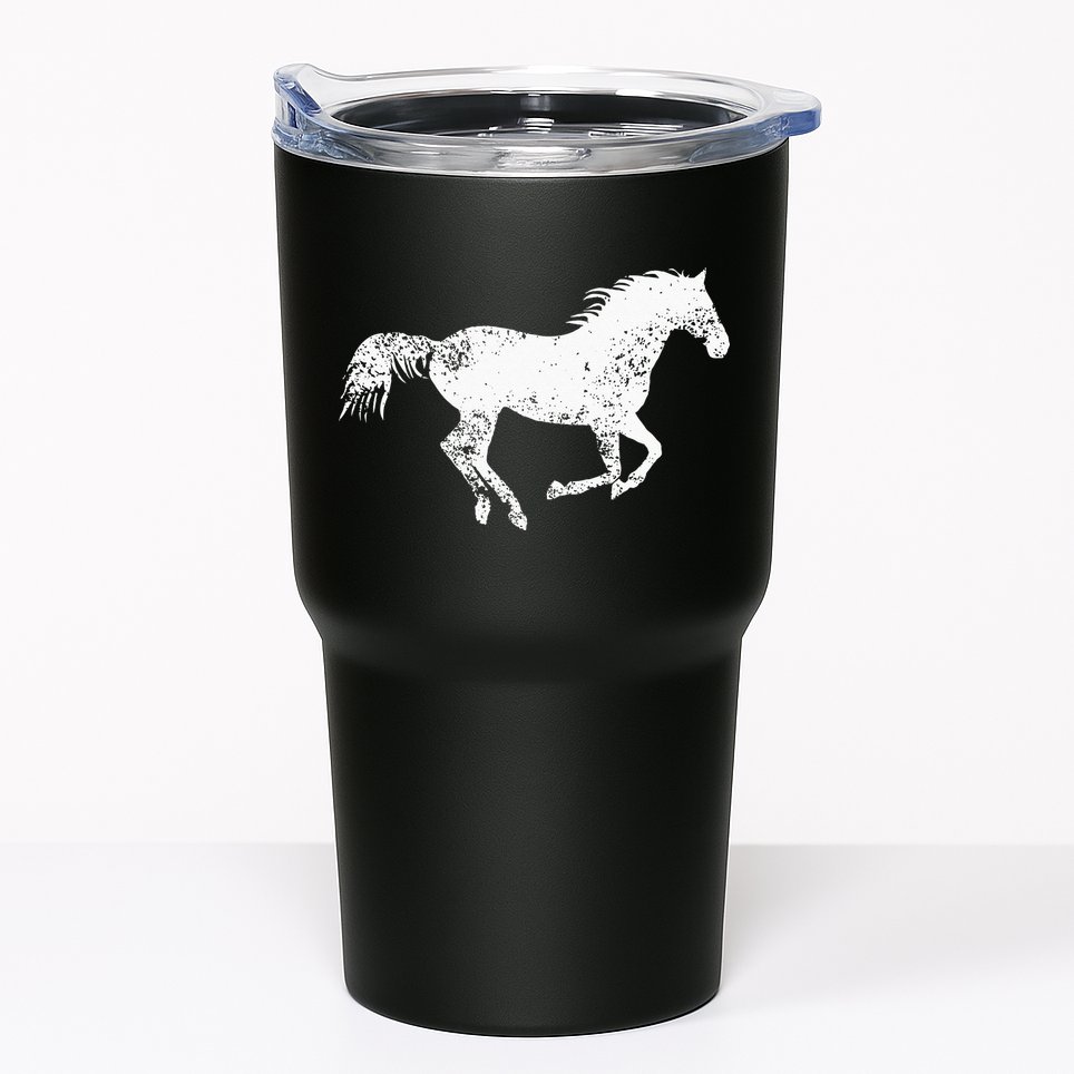 Equestrian Distressed Horse Print Vintage Horse Tumbler