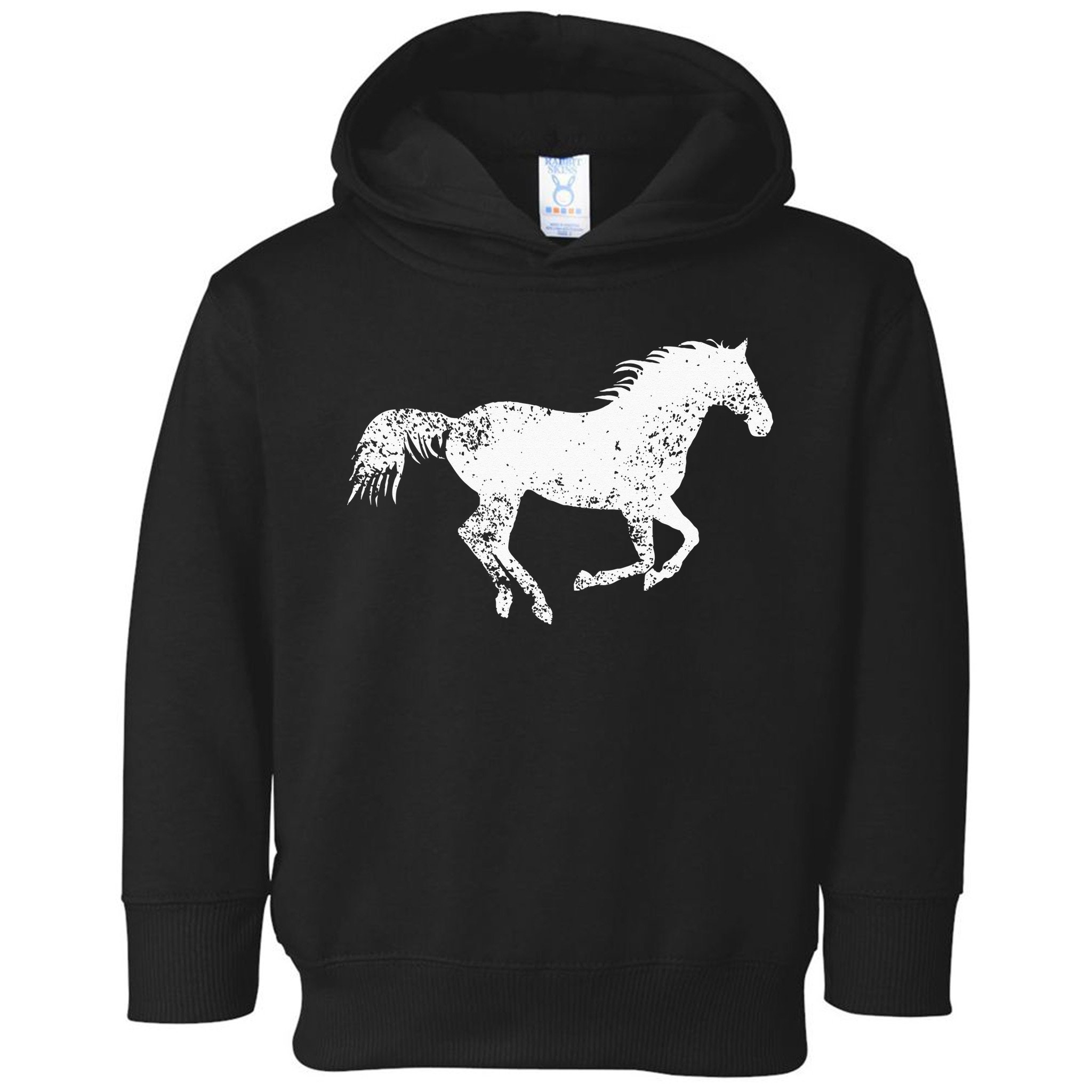 Equestrian Distressed Horse Print Vintage Horse Toddler Hoodie