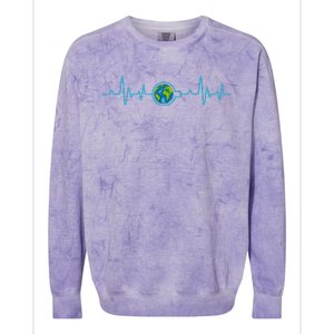 Earth Day Heartbeat Colorblast Crewneck Sweatshirt