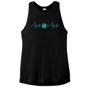 Earth Day Heartbeat Ladies PosiCharge Tri-Blend Wicking Tank