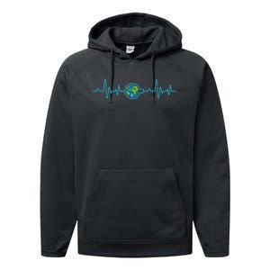 Earth Day Heartbeat Performance Fleece Hoodie