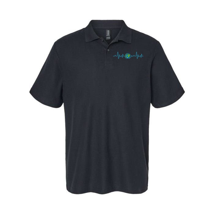 Earth Day Heartbeat Softstyle Adult Sport Polo