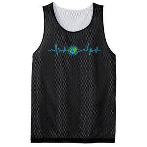 Earth Day Heartbeat Mesh Reversible Basketball Jersey Tank