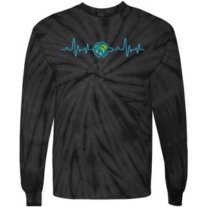 Earth Day Heartbeat Tie-Dye Long Sleeve Shirt