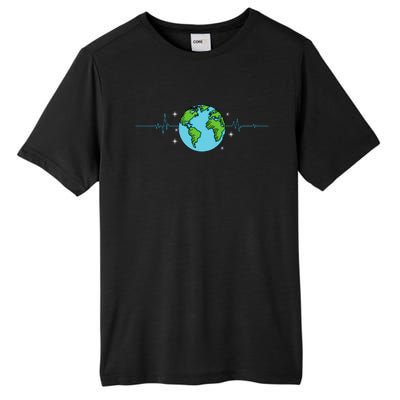 Earth Day Heartbeat Recycling Climate Change Tall Fusion ChromaSoft Performance T-Shirt