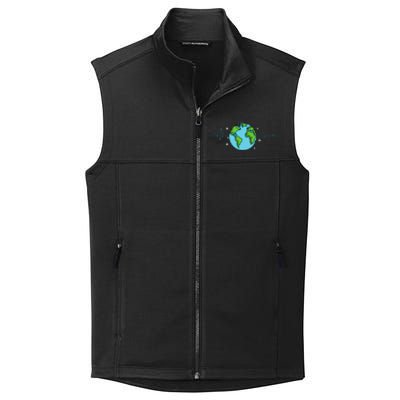 Earth Day Heartbeat Recycling Climate Change Collective Smooth Fleece Vest