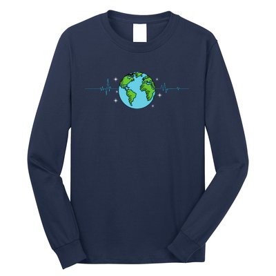 Earth Day Heartbeat Recycling Climate Change Long Sleeve Shirt