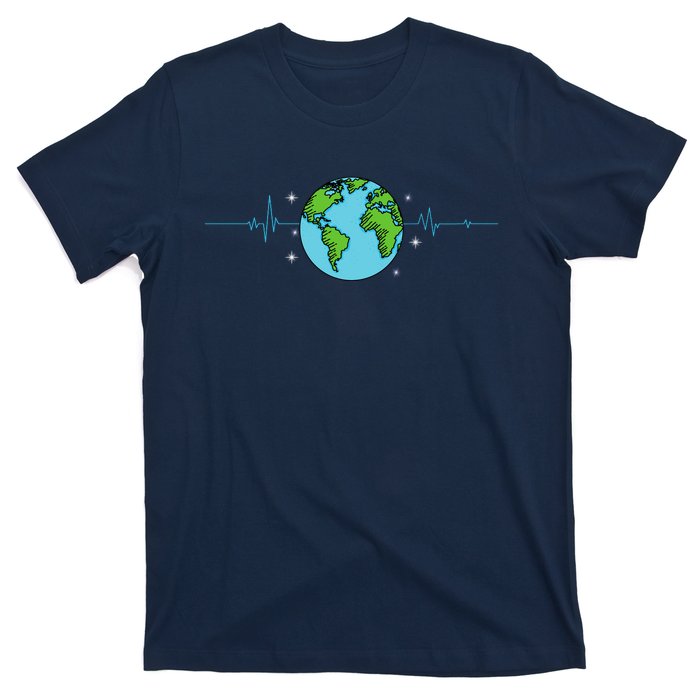 Earth Day Heartbeat Recycling Climate Change T-Shirt