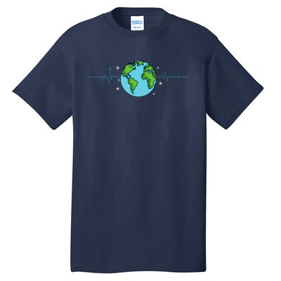 Earth Day Heartbeat Recycling Climate Change Tall T-Shirt