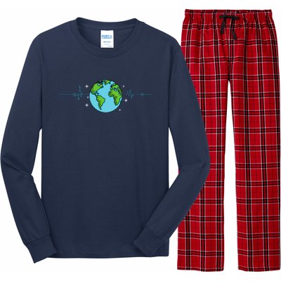 Earth Day Heartbeat Recycling Climate Change Long Sleeve Pajama Set