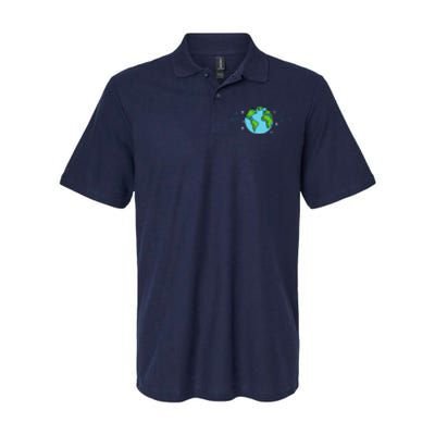 Earth Day Heartbeat Recycling Climate Change Softstyle Adult Sport Polo