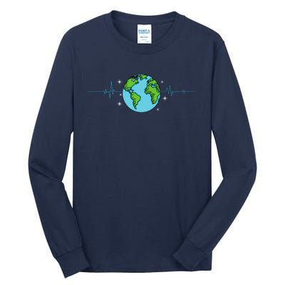 Earth Day Heartbeat Recycling Climate Change Tall Long Sleeve T-Shirt