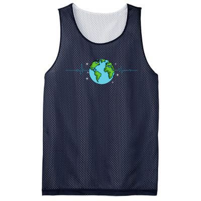 Earth Day Heartbeat Recycling Climate Change Mesh Reversible Basketball Jersey Tank