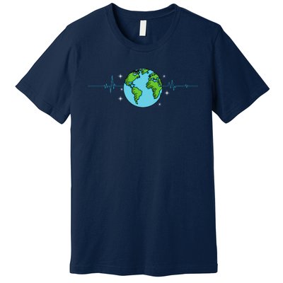 Earth Day Heartbeat Recycling Climate Change Premium T-Shirt