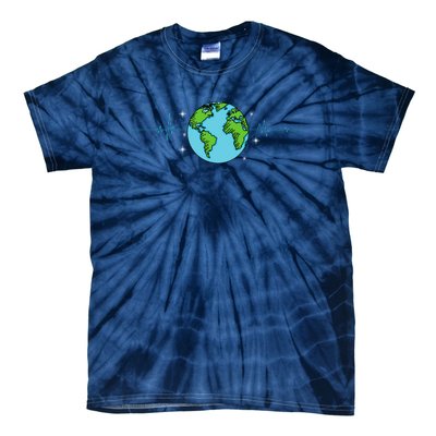 Earth Day Heartbeat Recycling Climate Change Tie-Dye T-Shirt