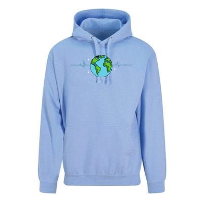 Earth Day Heartbeat Recycling Climate Change Unisex Surf Hoodie