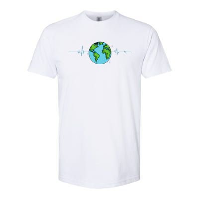 Earth Day Heartbeat Recycling Climate Change Softstyle CVC T-Shirt