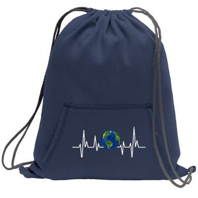 Earth Day Heartbeat Recycle Environment Women Sweatshirt Cinch Pack Bag