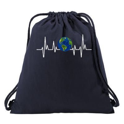 Earth Day Heartbeat Recycle Environment Women Drawstring Bag