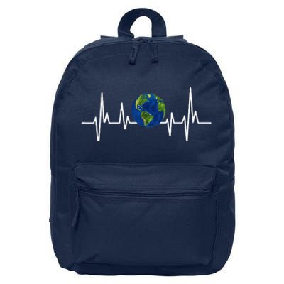 Earth Day Heartbeat Recycle Environment Women 16 in Basic Backpack