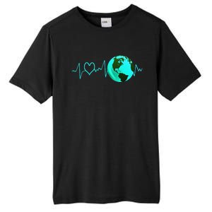 Earth Day Heartbeat Recycling Climate Change Activism Gift Tall Fusion ChromaSoft Performance T-Shirt