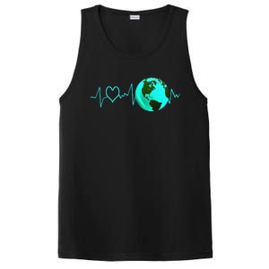 Earth Day Heartbeat Recycling Climate Change Activism Gift PosiCharge Competitor Tank