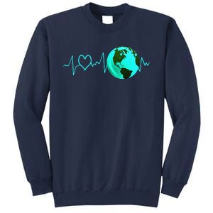 Earth Day Heartbeat Recycling Climate Change Activism Gift Sweatshirt