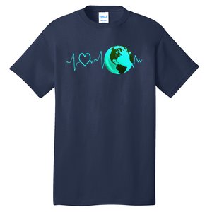 Earth Day Heartbeat Recycling Climate Change Activism Gift Tall T-Shirt