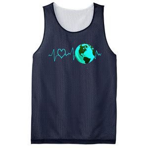 Earth Day Heartbeat Recycling Climate Change Activism Gift Mesh Reversible Basketball Jersey Tank