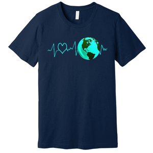 Earth Day Heartbeat Recycling Climate Change Activism Gift Premium T-Shirt