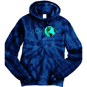 Earth Day Heartbeat Recycling Climate Change Activism Gift Tie Dye Hoodie