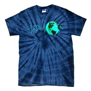 Earth Day Heartbeat Recycling Climate Change Activism Gift Tie-Dye T-Shirt