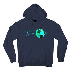 Earth Day Heartbeat Recycling Climate Change Activism Gift Tall Hoodie