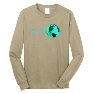 Earth Day Heartbeat Recycling Climate Change Activism Gift Long Sleeve Shirt