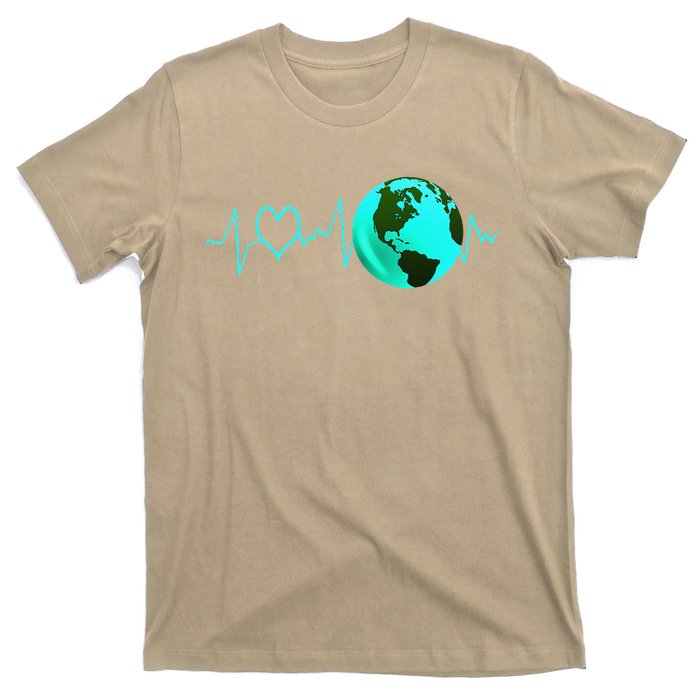 Earth Day Heartbeat Recycling Climate Change Activism Gift T-Shirt