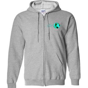 Earth Day Heartbeat Recycling Climate Change Activism Gift Full Zip Hoodie