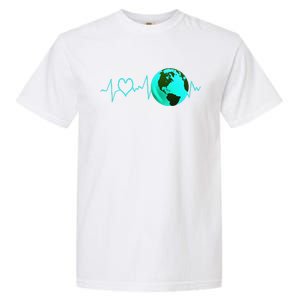 Earth Day Heartbeat Recycling Climate Change Activism Gift Garment-Dyed Heavyweight T-Shirt