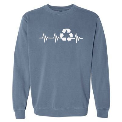 Earth Day Heartbeat Recycling Recycle For Women Garment-Dyed Sweatshirt